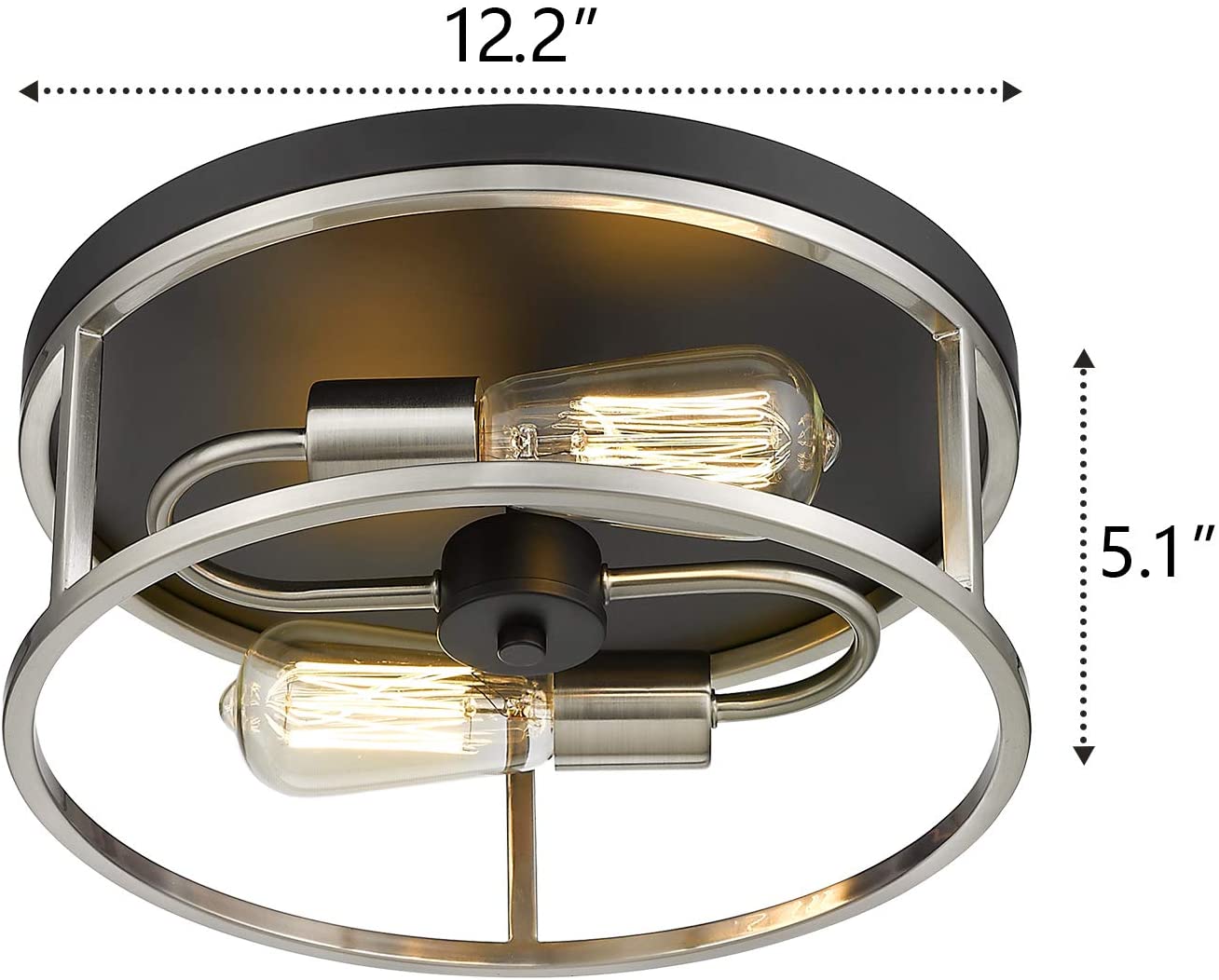 2 light brushed nickel light fixture industrial kitchen ceiling light fixture