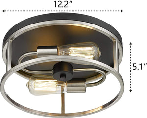 2 light brushed nickel light fixture industrial kitchen ceiling light fixture