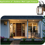 2 Pack wall lights fixture with dusk to down sensor black Glass wall sconce