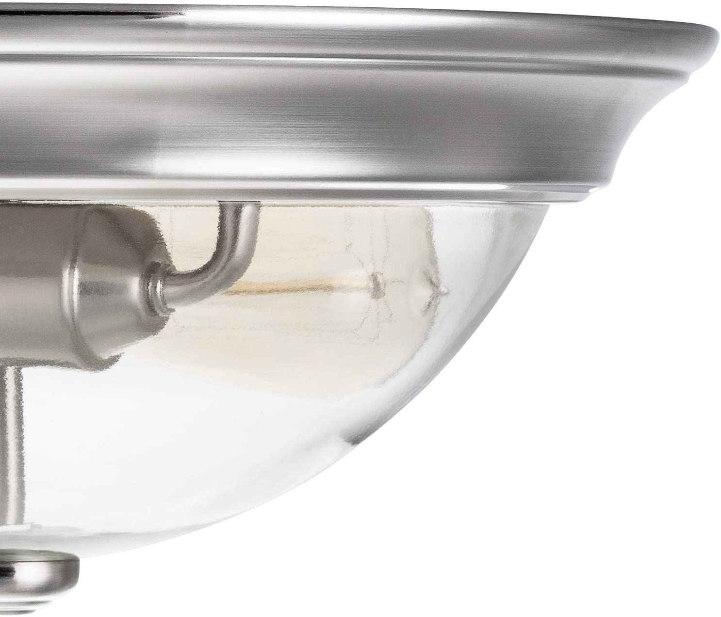 13 inch round ceiling lighting fixture nickel glass ceiling lamp