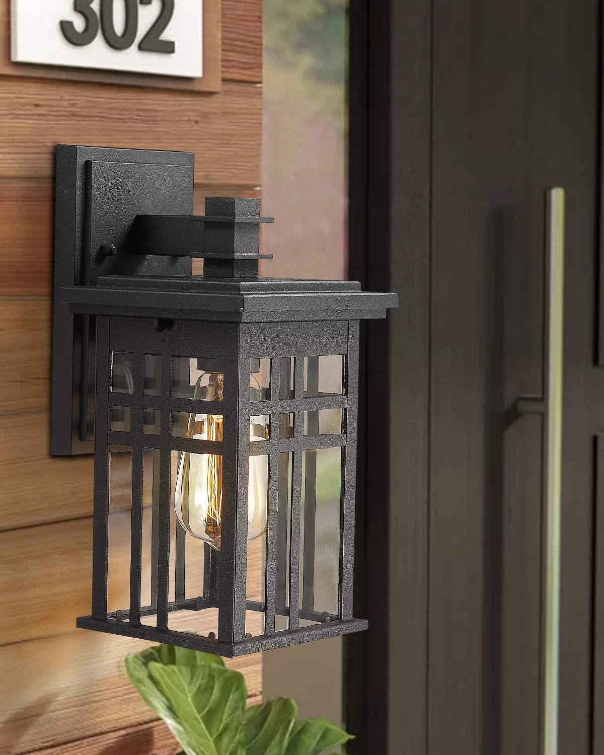 2 pack black glass wall mounted fixture
