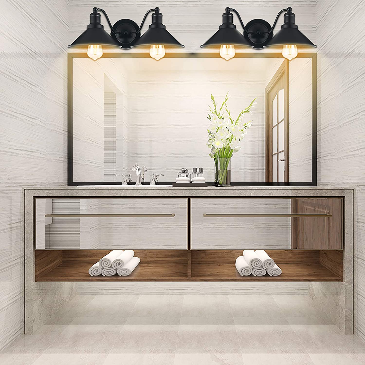 Modern Industrial Bathroom Lighting: Sleek, Durable, and Efficient Fixtures
