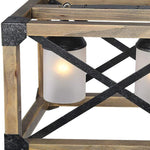 4 light wood rectangle island chandelier