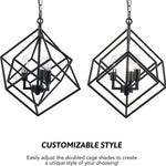 3 light art modern chandelier industrial black farmhouse hanging light fixture