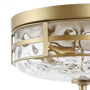 Gold Modern Flush Mount Ceiling Light Fixture Water Ripple Glass shade ceiling lamp