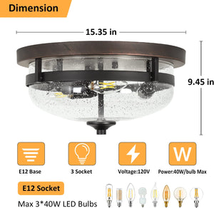 3 light industrial flush mount ceiling light farmhouse glass close to ceiling light fixture