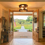 3 light rope ceiling light fixture industrial farmhouse flush mount ceiling light