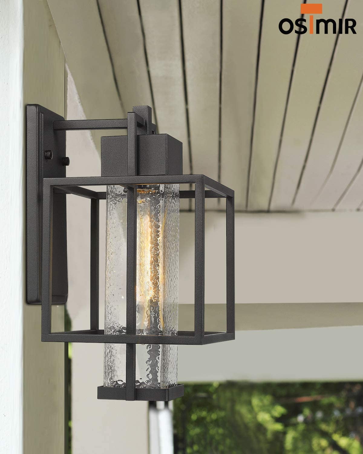 2 pack farmhouse wall sconce black modern outdoor wall light with bubble glass shade