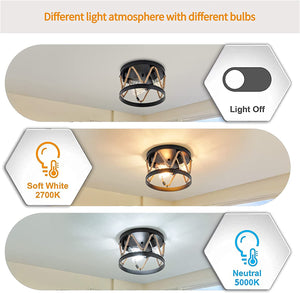 3 light rope ceiling light fixture industrial farmhouse flush mount ceiling light