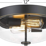 Industrial ceiling light fixture with clear glass shade vintage black ceiling lamp