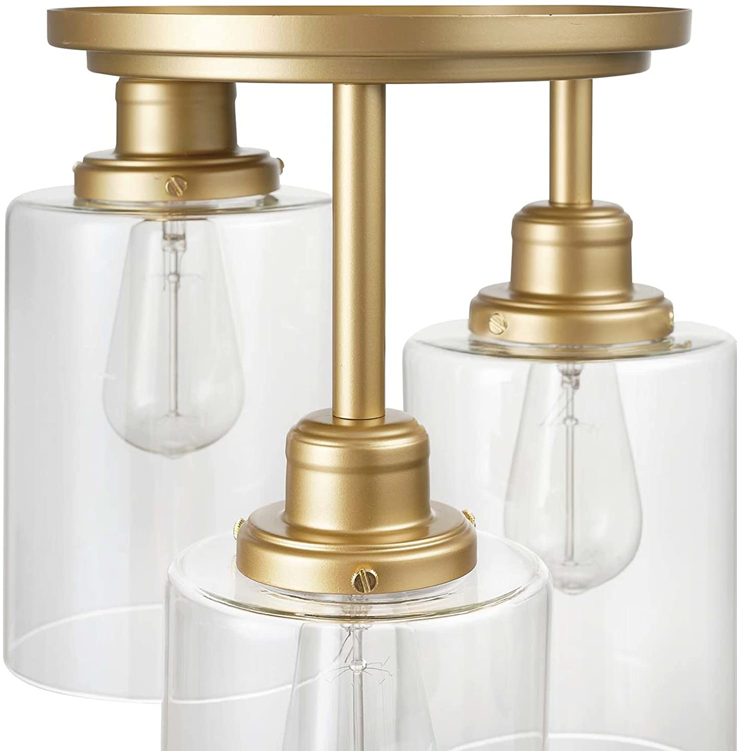 3 light  3-Light Flush Mount Ceiling Light glass ceiling lamp with gold finish