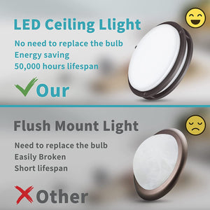 LED Flush Mount Ceiling Light Fixture Black Modern light Fixture