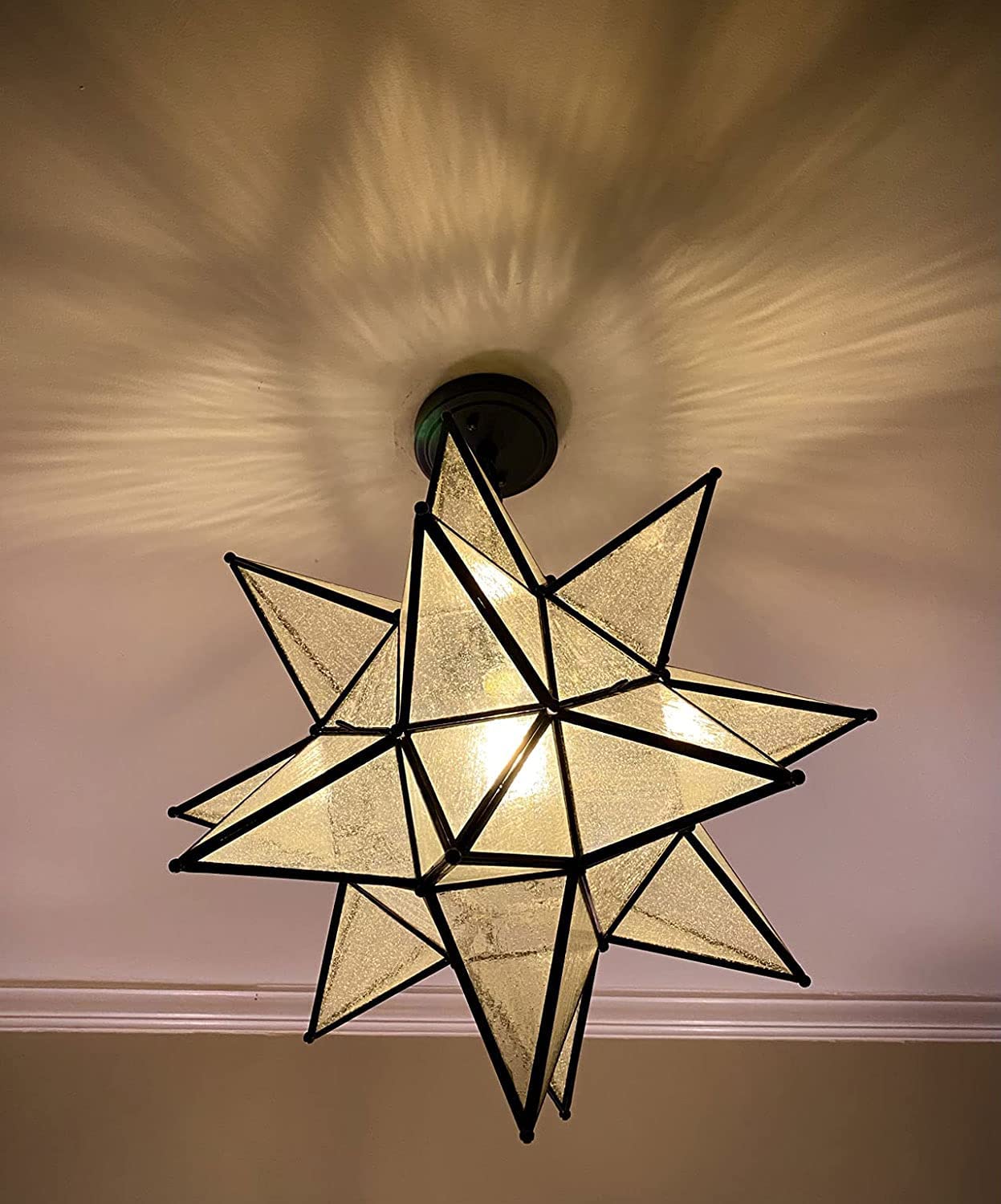 Movarian pendant light vintage star pendant lamp with black finish ...