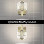 G9 vintage wall light fixture globe glass wall lamp with brushed brass