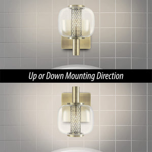 G9 vintage wall light fixture globe glass wall lamp with brushed brass