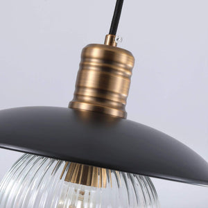 Black pendant lamp vintage industrial hanging lighting wish glass shade