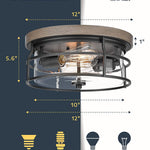 2 light flush mount ceiling light fixture farmhouse vintage close to ceiling lamp