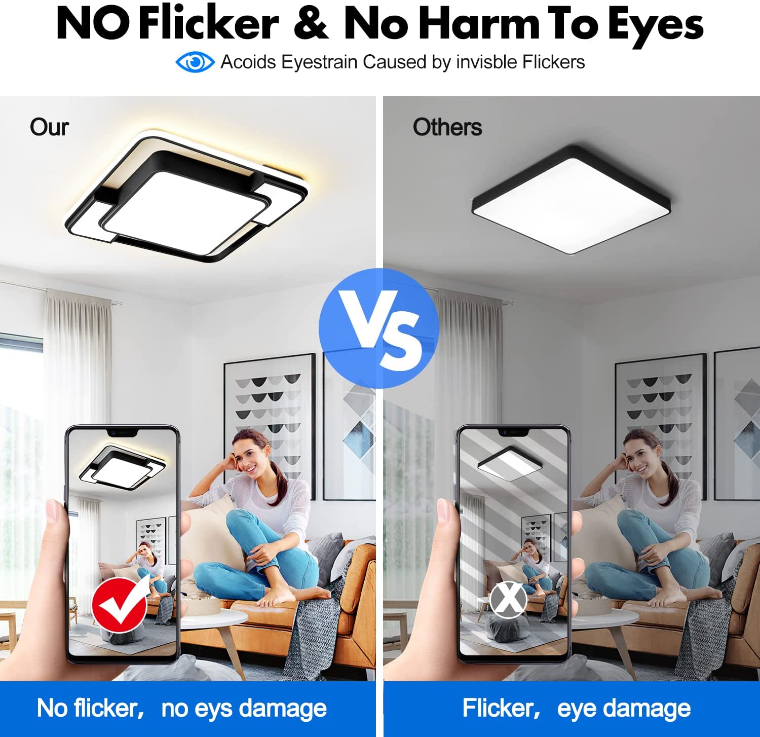 3 color modern LED flush mount ceiling light remote control close to ceiling lamp