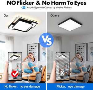 3 color modern LED flush mount ceiling light remote control close to ceiling lamp