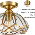 Modern Glass Ceiling Light dome vintage Ceiling Lighting lamp with brass finish