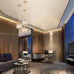 Modern gold pendant light crystal ceiling hanging lamp