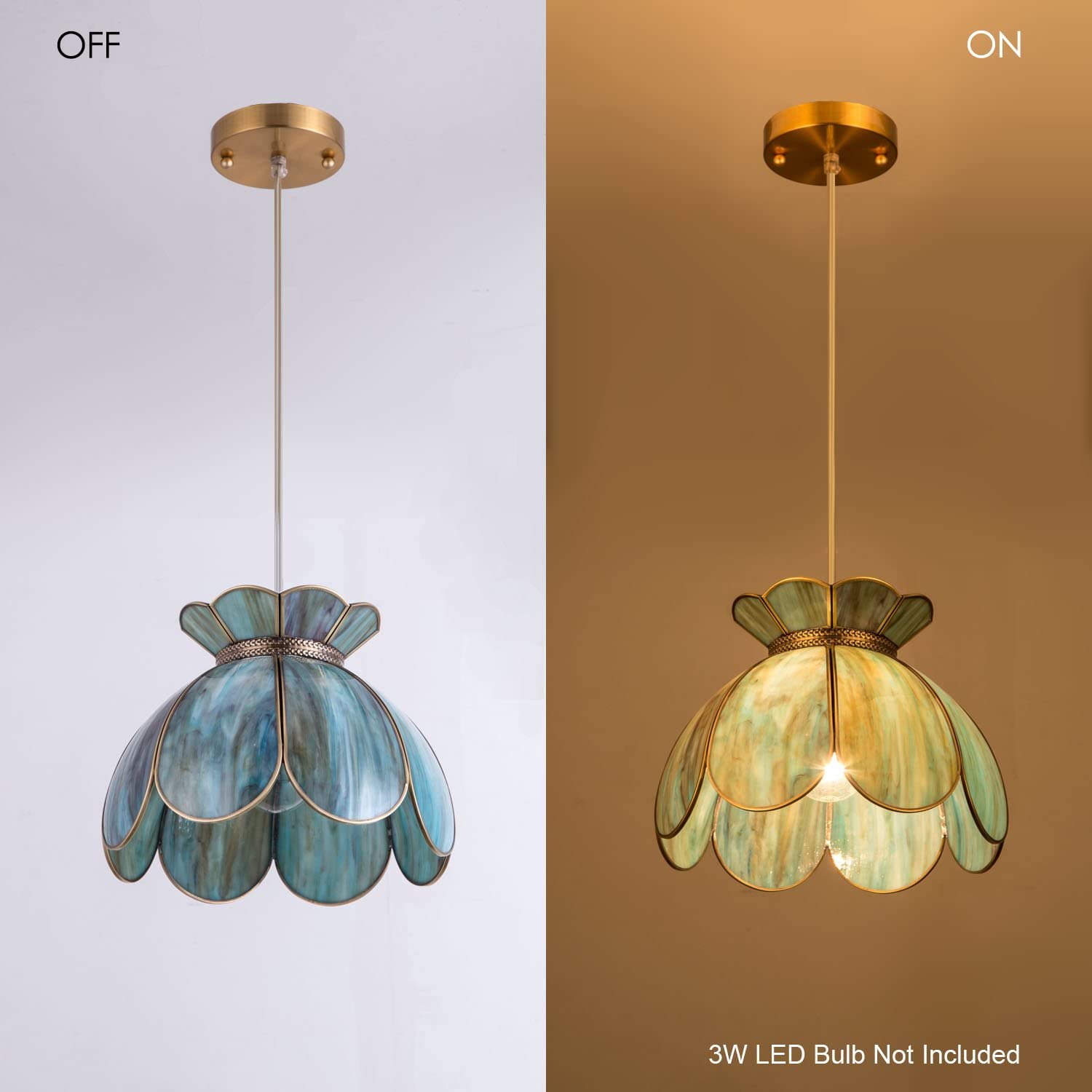 Vintage lotus flower pendant light fixture dining room pendant lamp