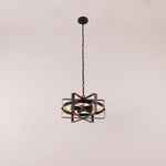 Metal drum chandelier antique black pendant lamp light