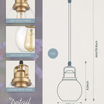 Vintage gold pendant light loft light fixtures for kitchen