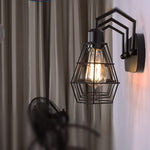 3 light rustic wall light black cage wall light fixture