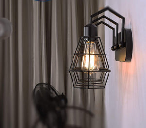 3 light rustic wall light black cage wall light fixture