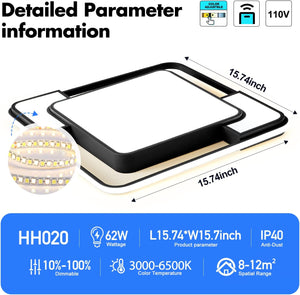 3 color modern LED flush mount ceiling light remote control close to ceiling lamp