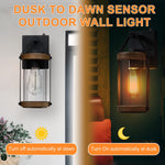2 pack dusk to dawn outdoor wall light fixture exterior lantern wall sconce