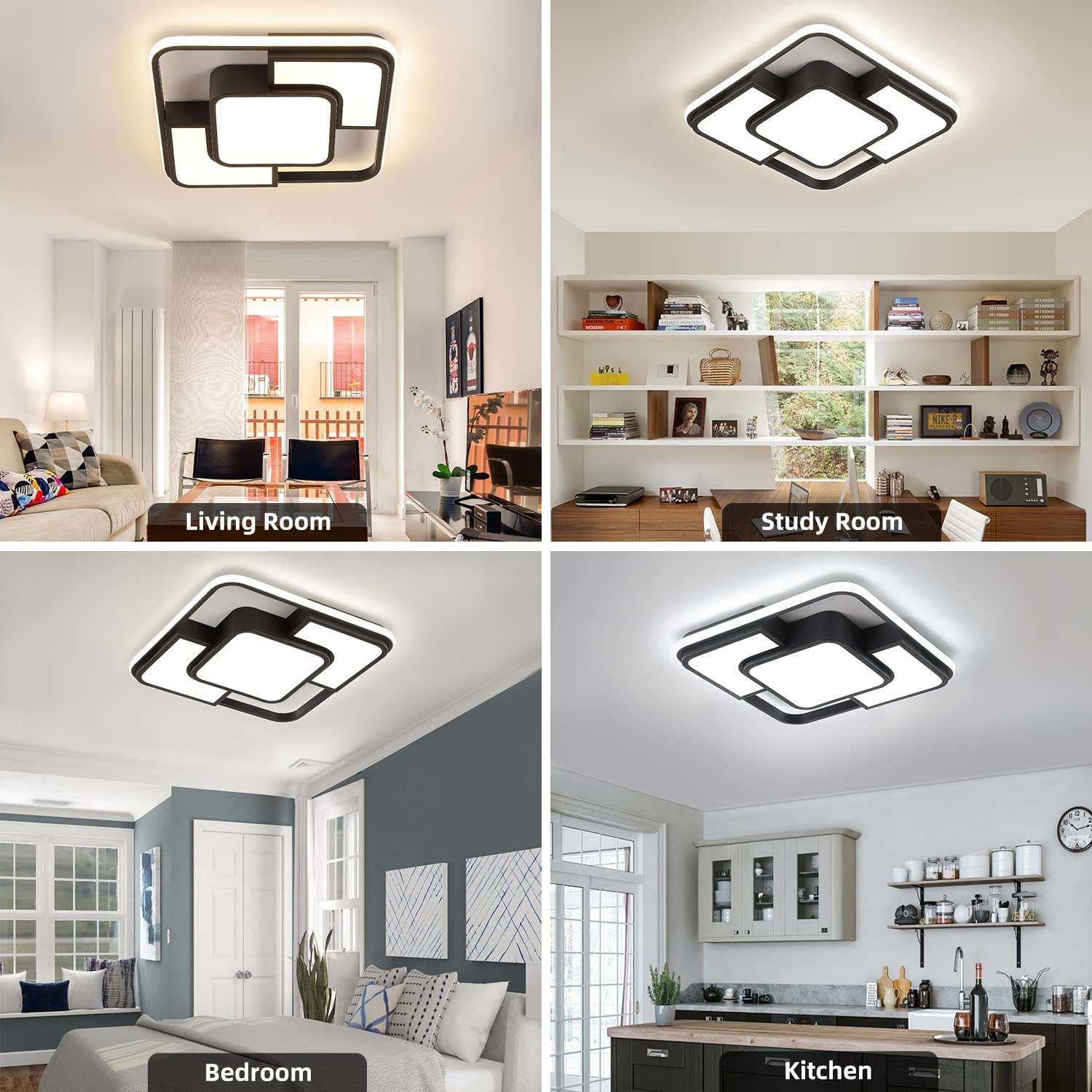 3 color modern LED flush mount ceiling light remote control close to ceiling lamp
