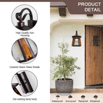 Retro outdoor lantern industrial glass wall sconce with bronze finish