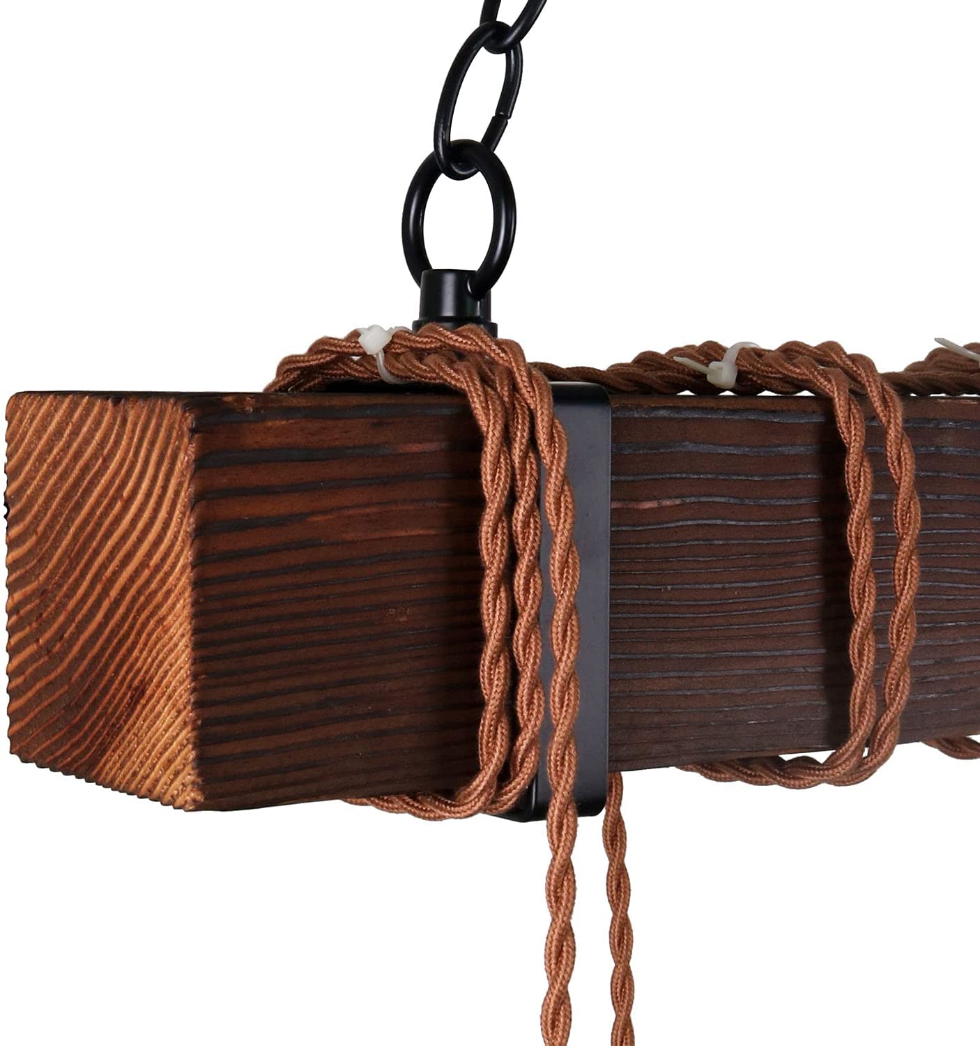 Wood Rustic chandelier,black multi cord pendant light