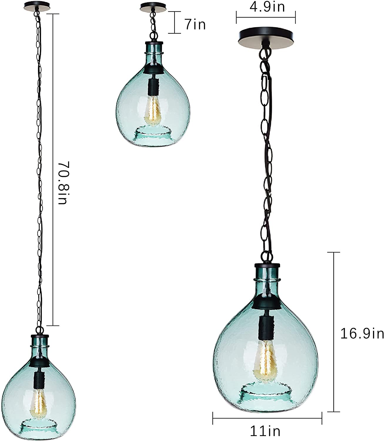 Green island pendant lights glass industrial pendant lighting
