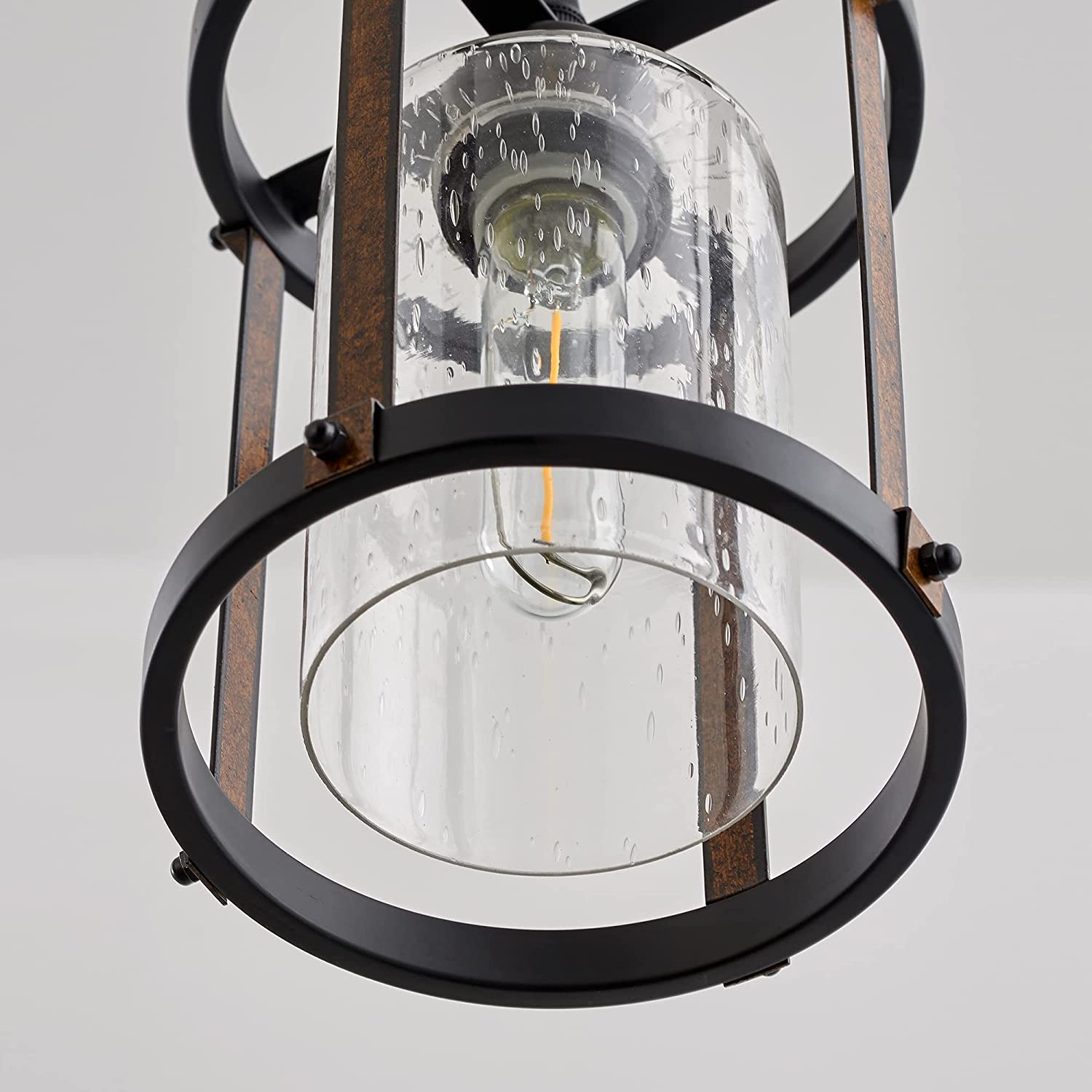 Seeded Glass pendant light rustic industrial pendant lighting