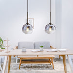 Silver glass hanging light modern globe pendant light fixture