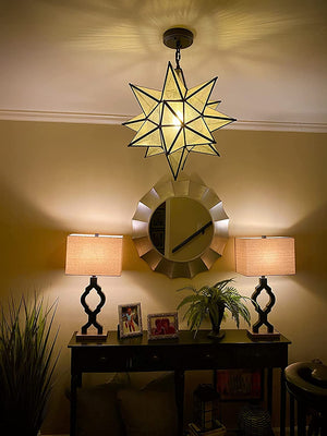 Movarian pendant light vintage star pendant lamp with black finish