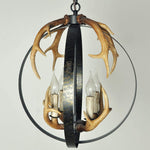 Globe antler light fixtures farmhouse black pendant lamp