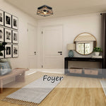 2 light semi flush mount ceiling light fixture farmhoues wood close to ceiling lamp