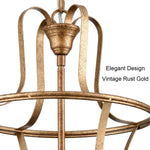 4 light farmhouse chandelier rust cage pendant light