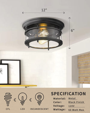 2 light ceiling light industrial flush mount ceiling lamp with glass shade