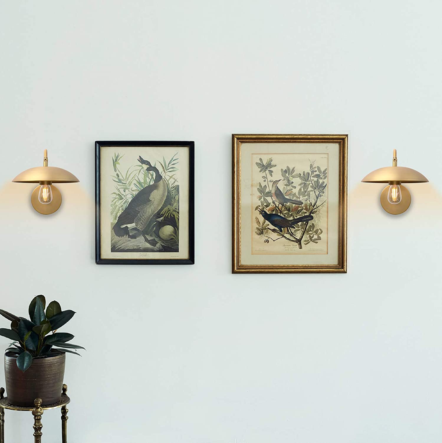 Gold arm wall light fixture retron wall lighting sconce