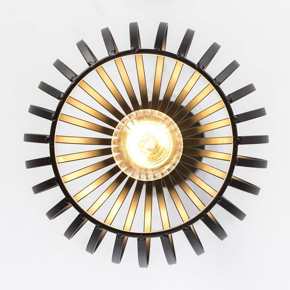 Black wire cage plug in pendant light with On/Off Switch