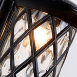 Metal wall art outdoor black die-cast aluminium wall sconce with glass shade