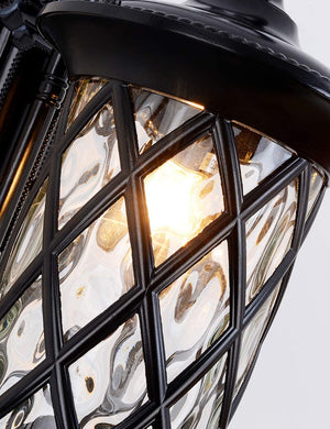 Metal wall art outdoor black die-cast aluminium wall sconce with glass shade