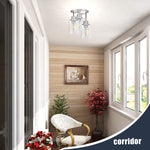3 light close to ceiling light fixture semi flush mount ceiling lamp with nickel finish