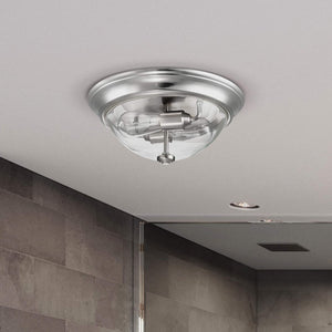13 inch round ceiling lighting fixture nickel glass ceiling lamp