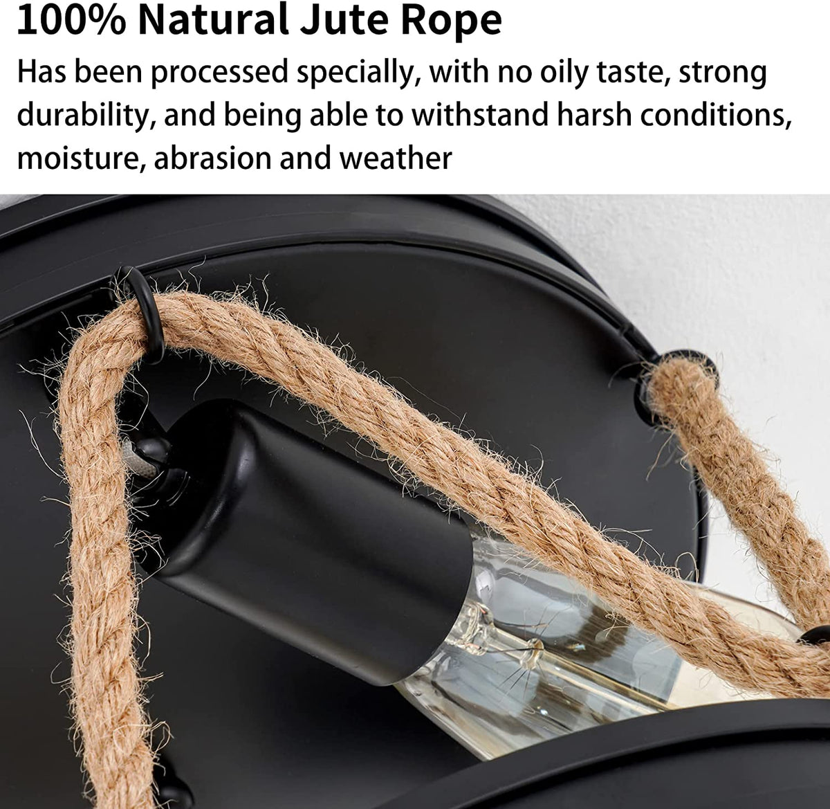 3 light rope ceiling light fixture industrial farmhouse flush mount ce ...